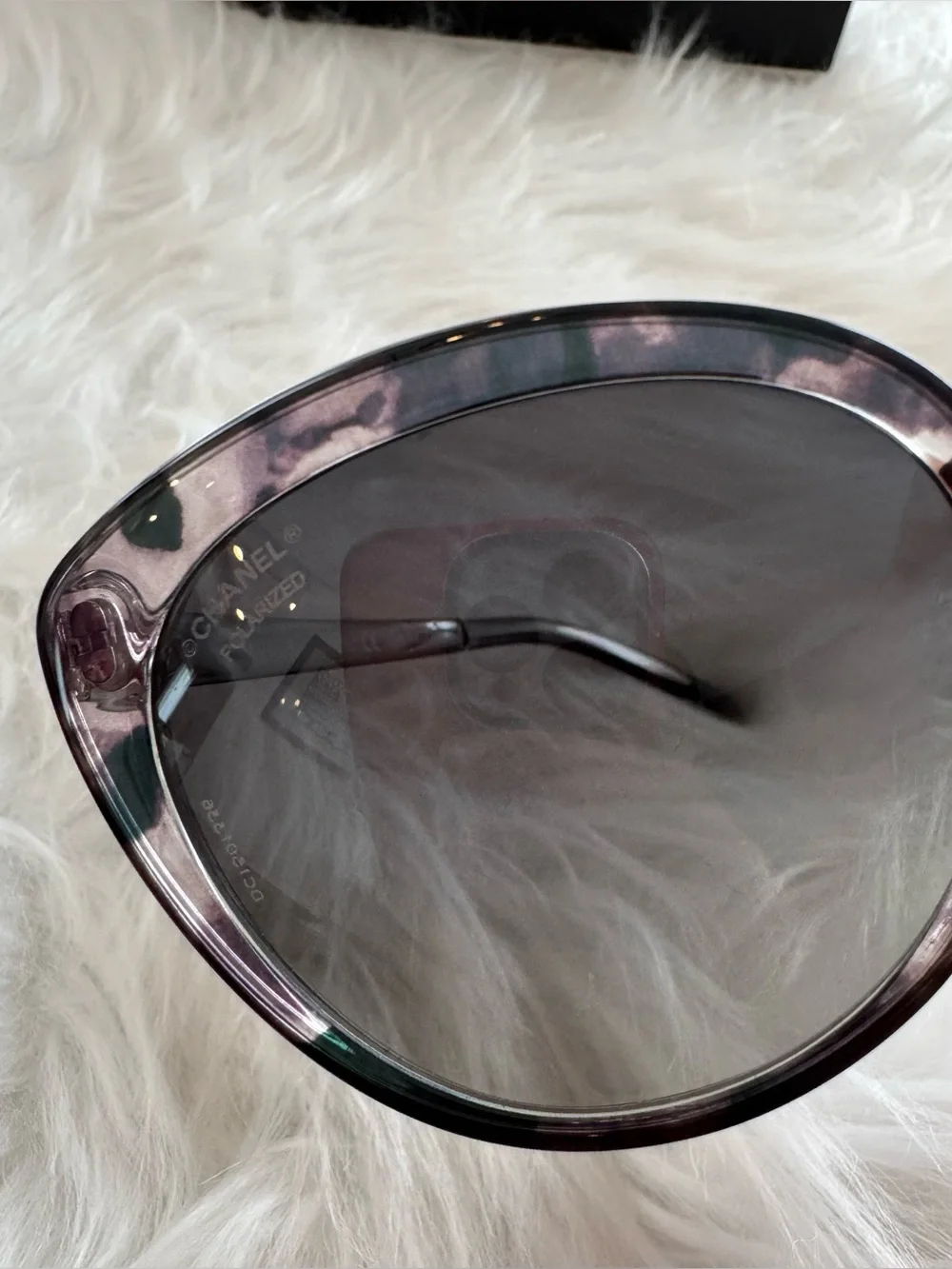 CHANEL Authentic 4208 Silver/Gray Polarized Cat-Eye Sunglasses